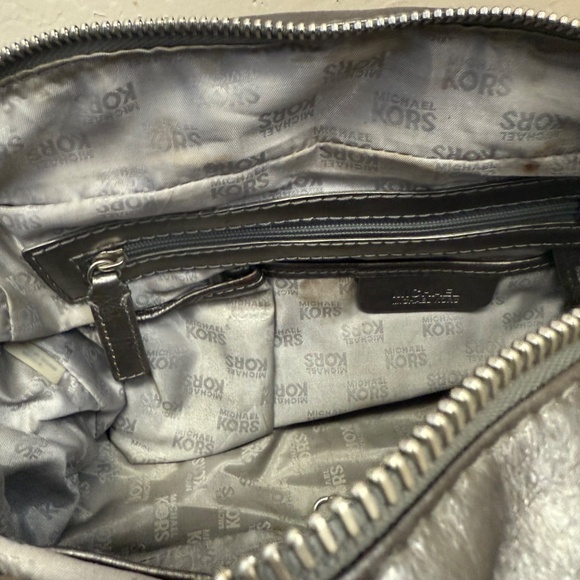 MICHAEL Michael Kors Gunmetal Ranger Leather Satchel Y2K - Picture 8 of 9